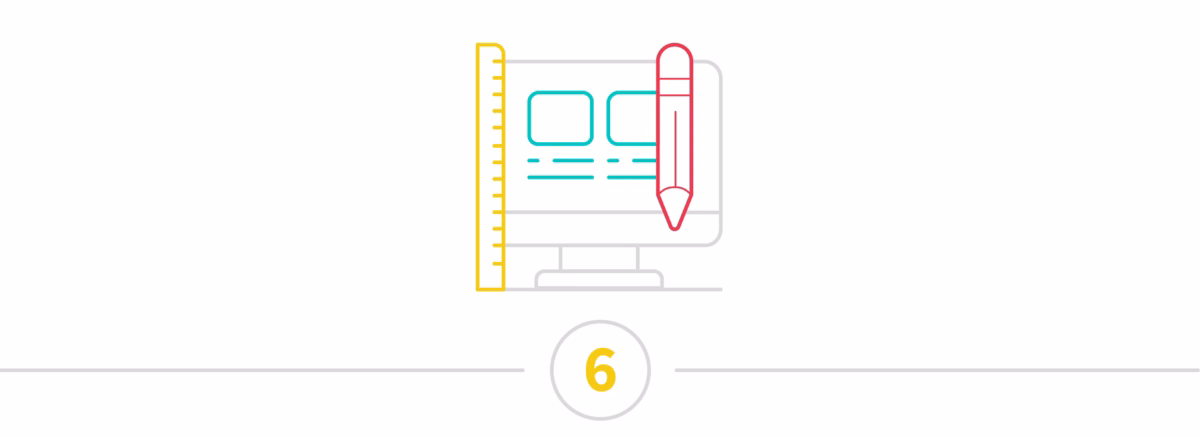 Icon of a screen with physical design tools