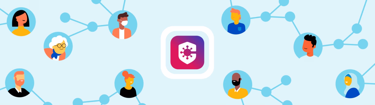 Coronamelder logo met mensen