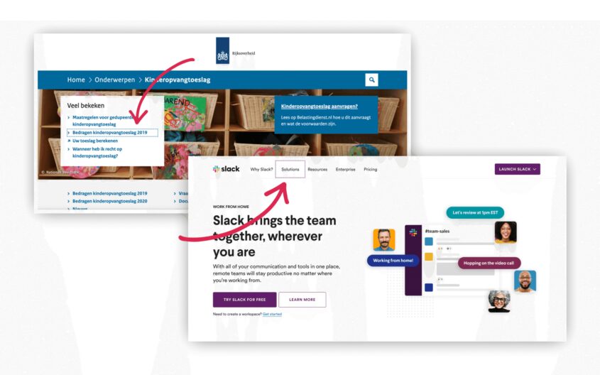 two examples of websites with good focus states