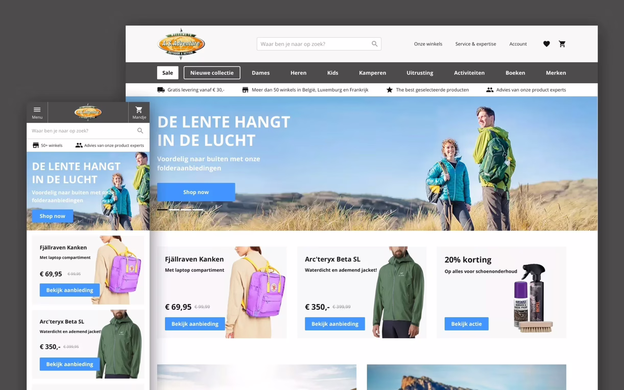 Showcase van de nieuwe Bever homepage