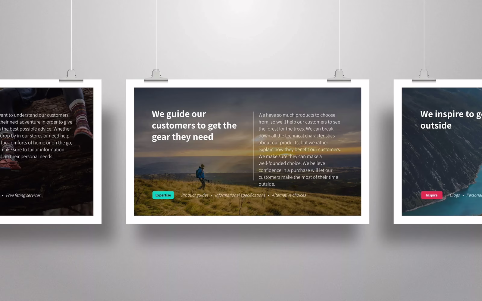 Bord met één van de Bever design principles: We guide customers
