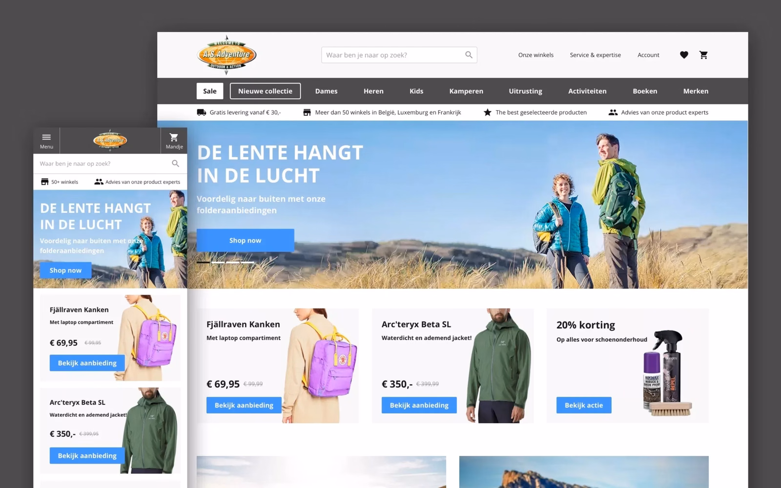 Showcase of the new Bever homepage.