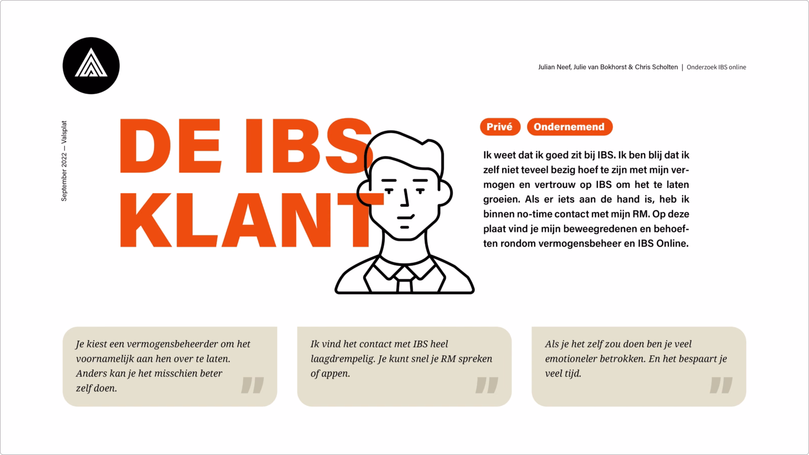Information board about the IBS customer.