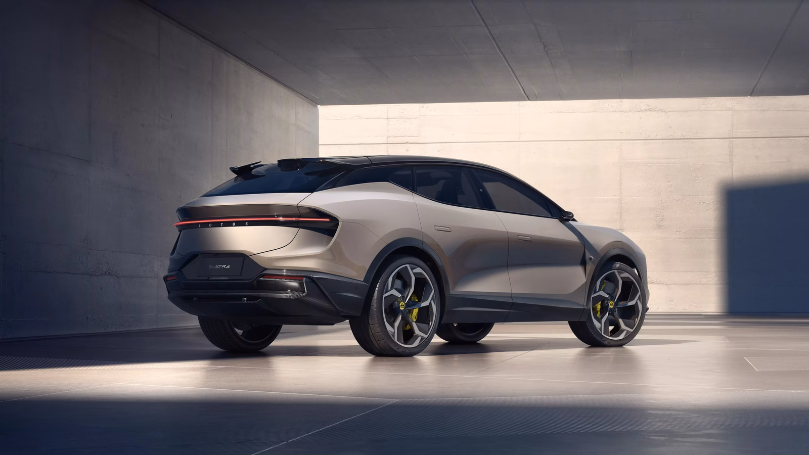 Achteraanzicht van een Lotus auto